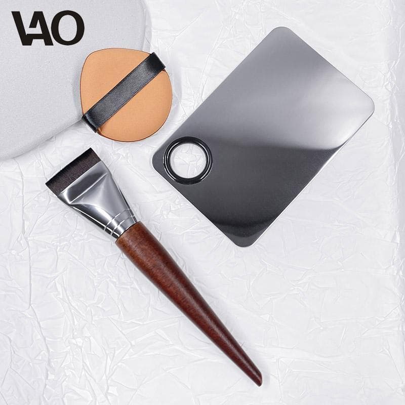 Pincel de uma palavra, cabeça plana, base, paleta de cores, conjunto de três peças, cabeça plana, base líquida, pincel d