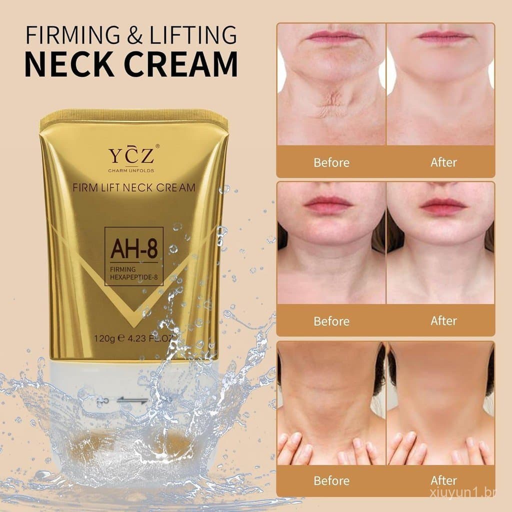 Creme Firmador para Pescoço Ycz AH-8 para Pele Flácida, Cuidado Corporal Confortável, Contém Hexapeptídeo, Loções Hidrat