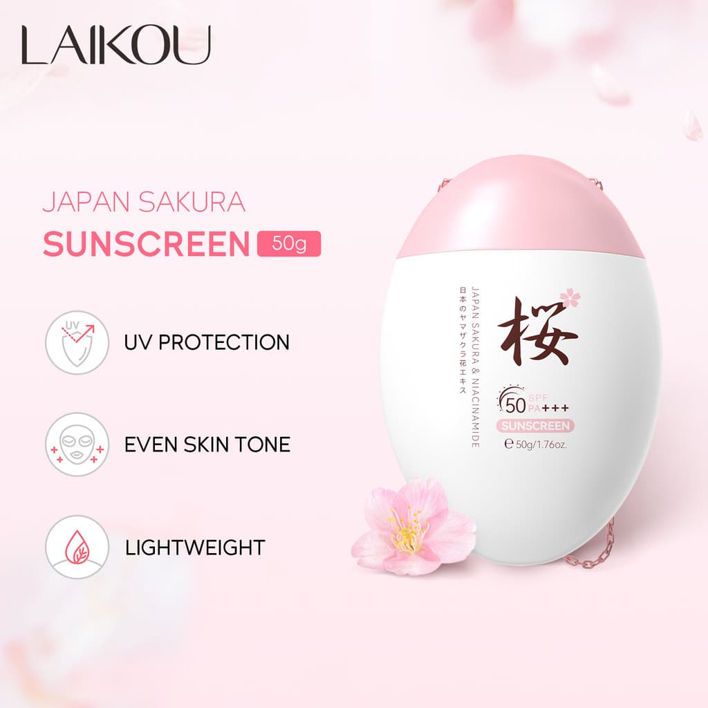 Protetor Solar Japão SAKURA 50g Hidratante E Para Comércio Exterior Inglês