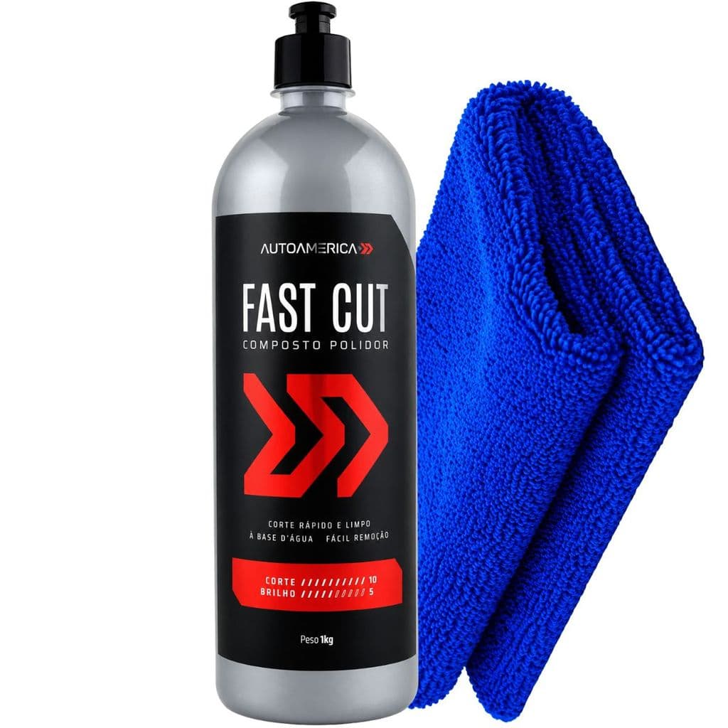 Composto Polidor Fast Cut 1kg Autoamerica + Pano Microfibra