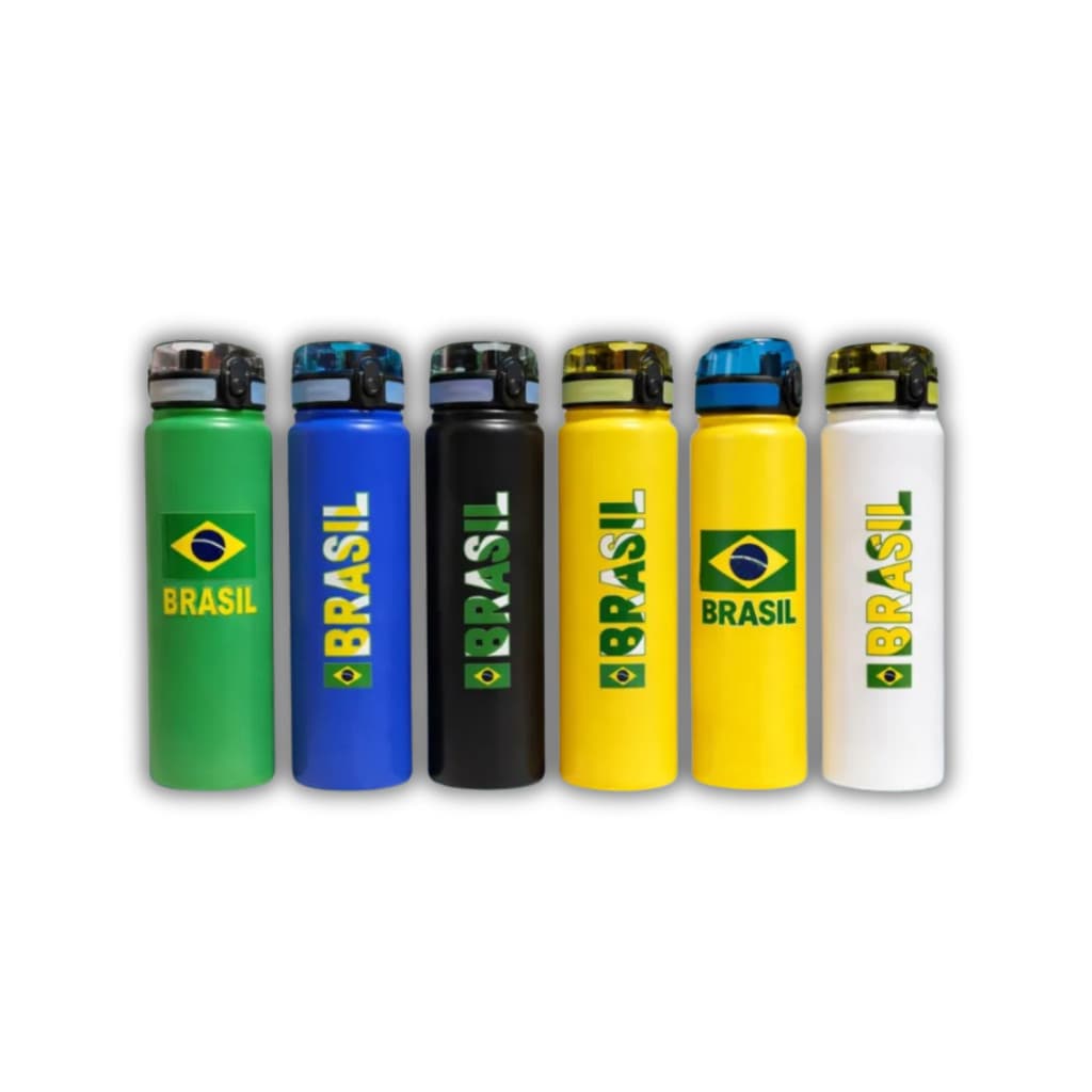 Garrafa Squeeze Água 800ml Com Trava Brasil Cores Sortidas