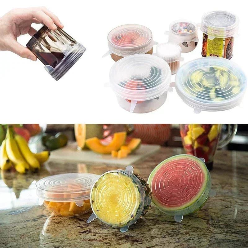Tampas de Silicone Elásticas: Cobertura, Vedação e Armazenamento de Alimentos. Acessórios de Cozinha Reutilizáveis, Fort