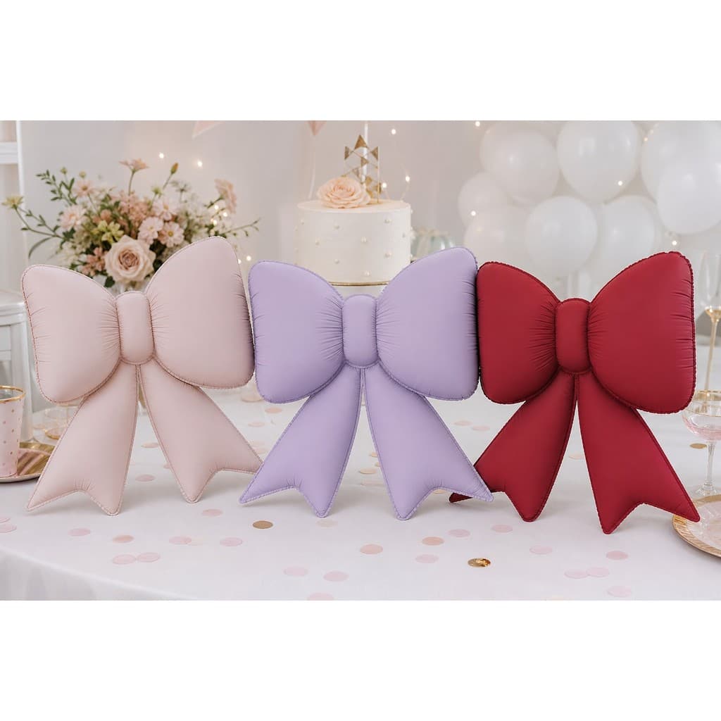 Balão de Laço Candy Pastel 55cm Metalizado Decoração Surpresa Presente Natal Festa Decorativo