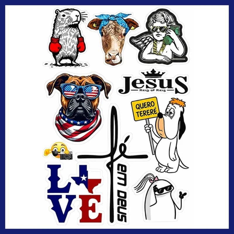 Kit Adesivos Love Texas Agro Country com 4 Cartelas Decorativas de Alta Durabilidade e Estilo Exclusivo