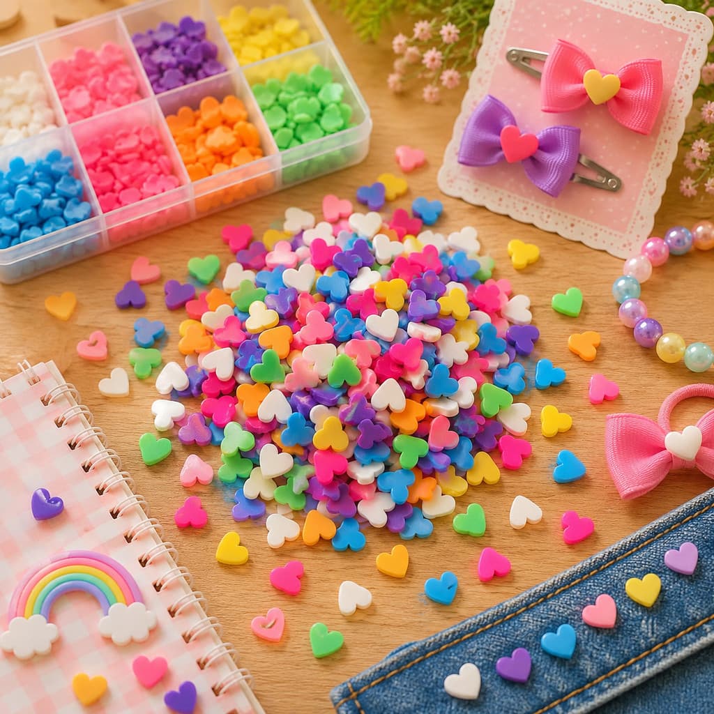 Fimo Fatiado Coração 10g Nail Art Slime Artesanato Laços Scrapbook Decoração Unhas