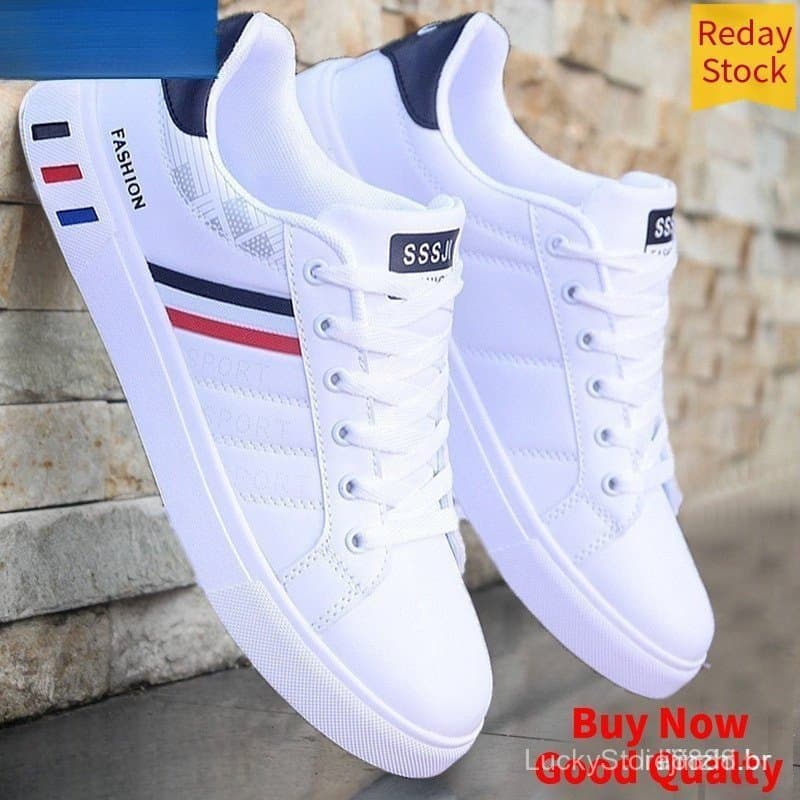 Tênis Casuais Brancos Masculinos Mikarause, Tênis de Couro Masculinos, Confortáveis para Corrida, Mocassim 1RJZ