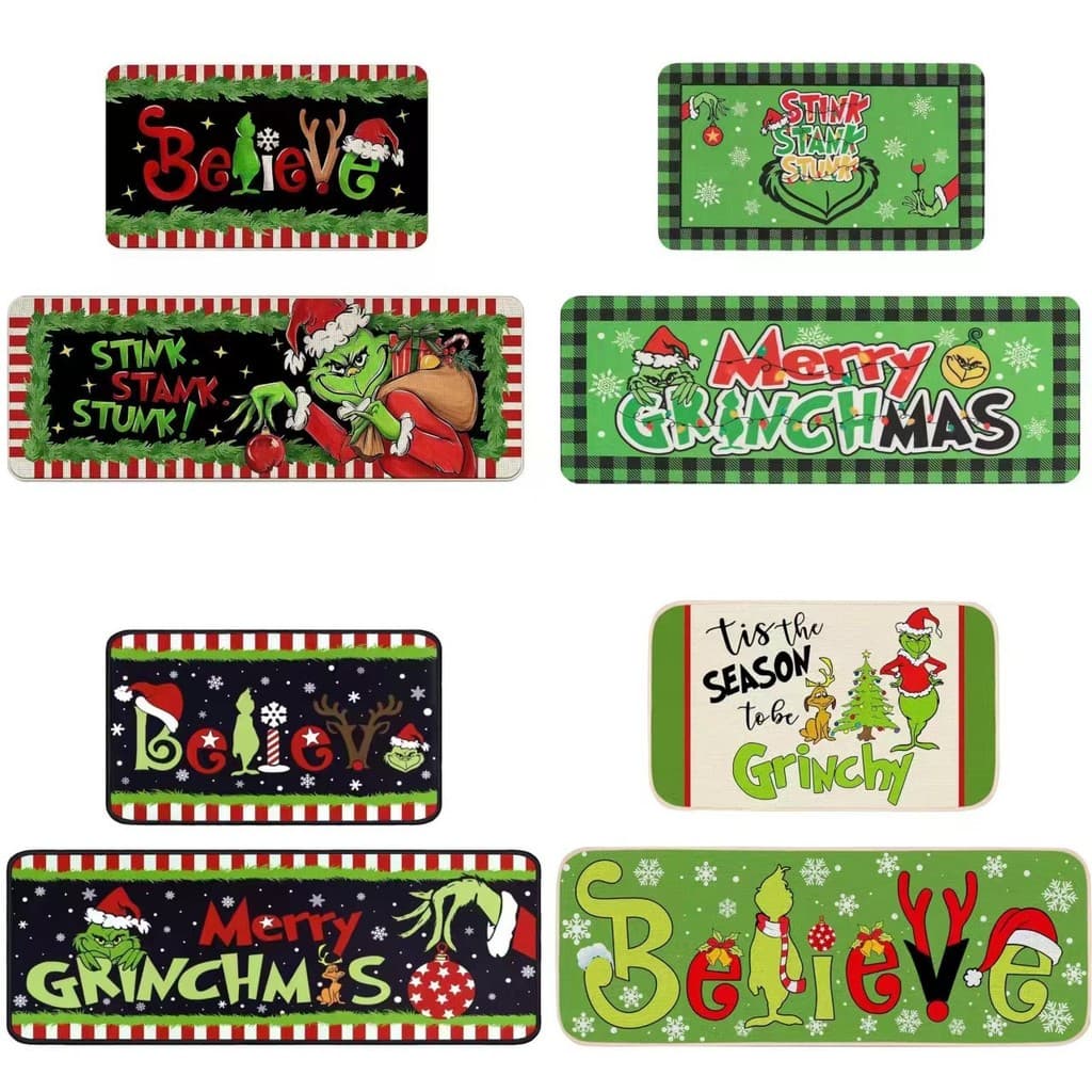 Tapetes de cozinha absorventes antiderrapantes pés tapetes de porta absorventes domésticos tapete de natal