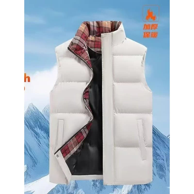 Gola jaqueta de inverno masculina novo estilo quente para baixo colete de algodão solto All-Match cor sólida trabalho We