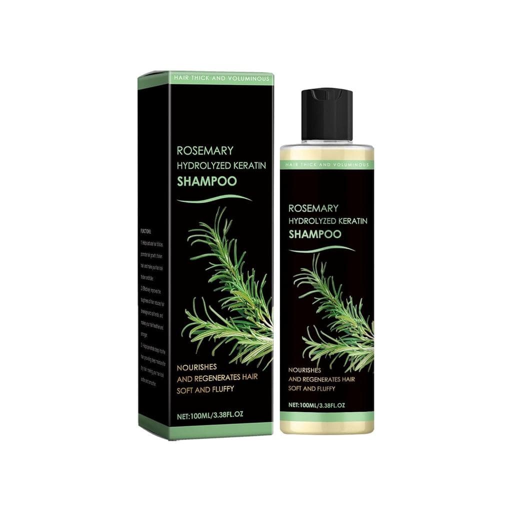 Shampoo de Queratina Hidrolisada com Alecrim e Vitamina C, Tratamento para Crescimento Capilar e Aumento de Volume, 100m