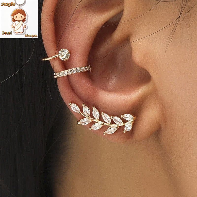 3pcs/conjunto Moda Boêmia Delicado Cristal Zircônia Ear Cuff Wrap Brincos de Clipe para Mulheres Joias Novo Presente