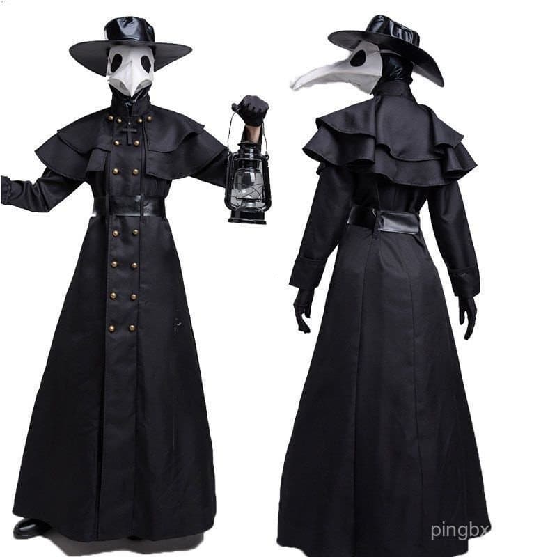 Fantasia de Halloween para Adultos Estilo Punk Medieval Fantasia de Doutor de Praga Corvo de Bico Longo G6RT W8L1