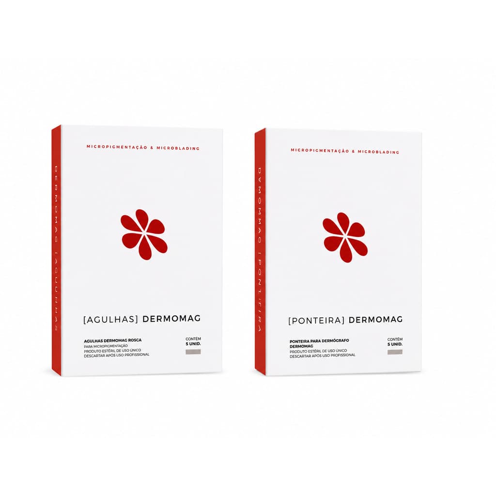 Kit Agulhas 1 P Fine Rosca e Ponteiras Circular  Fine  5 unidades - Dermomag