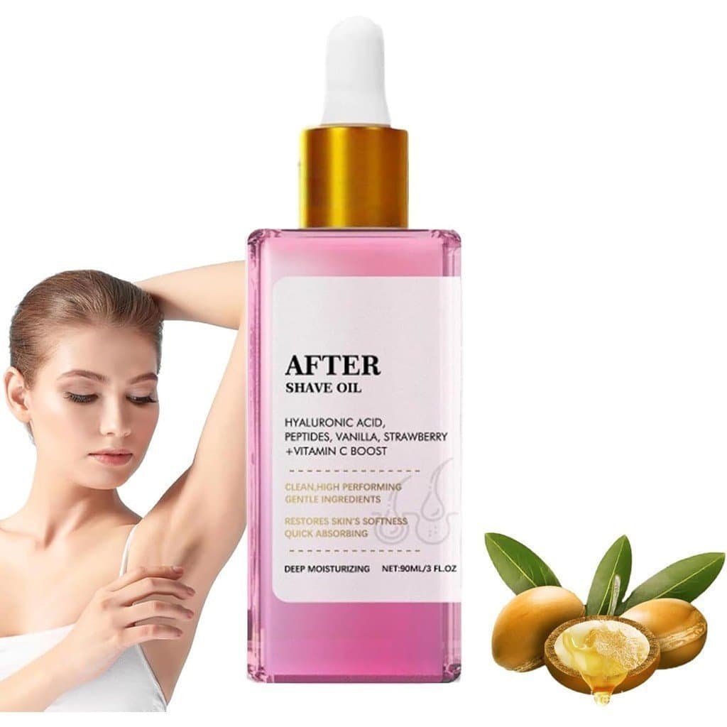 mzvoo True Beauty Intimate Care Oil, óleo pós-barba verdadeiramente suave - aroma de morango e baunilha, óleo pós-barba