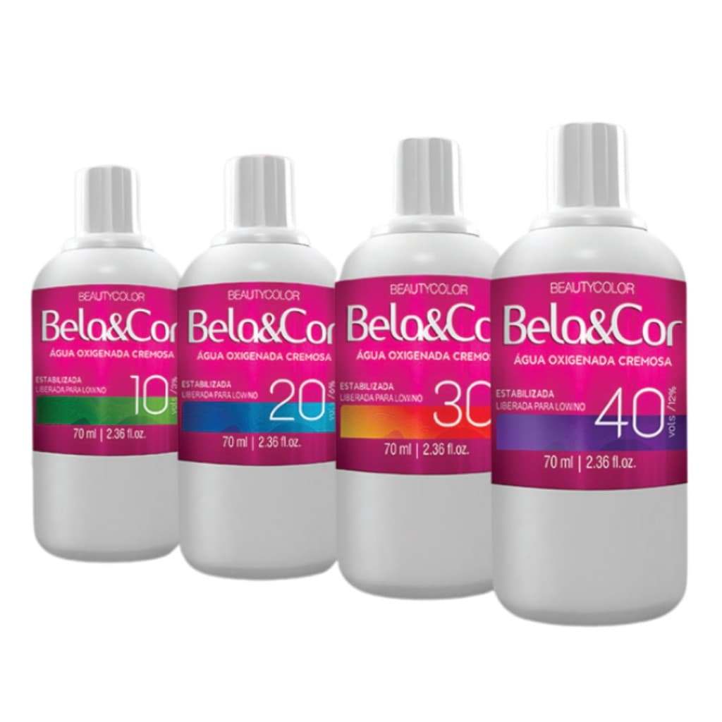 Água Oxigenada Cremosa Beauty Color Bela&Cor 70ml– Emulsão Reveladora Tintura e Descolorante Capilar