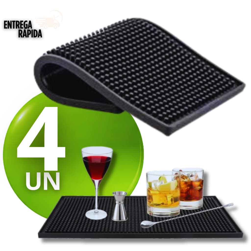 Tapete Escorredor de Louça 30x15 Silicone Antiderrapante Seca  Louça, Preparar Drinks Barmen Barbeiro Barba