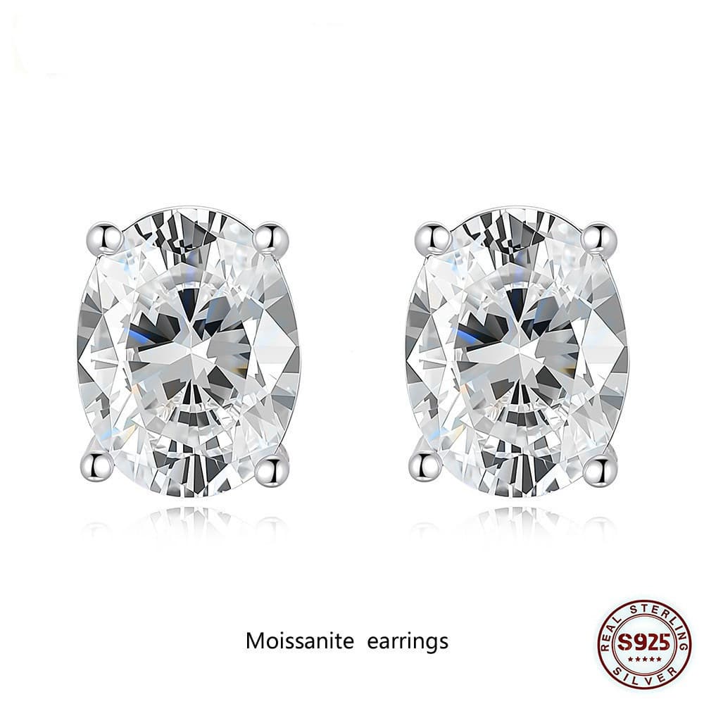 Brincos de moissanite de 0,5-4 quilates, cor D, em prata esterlina S925, joias de alta qualidade, adequados para mulhere