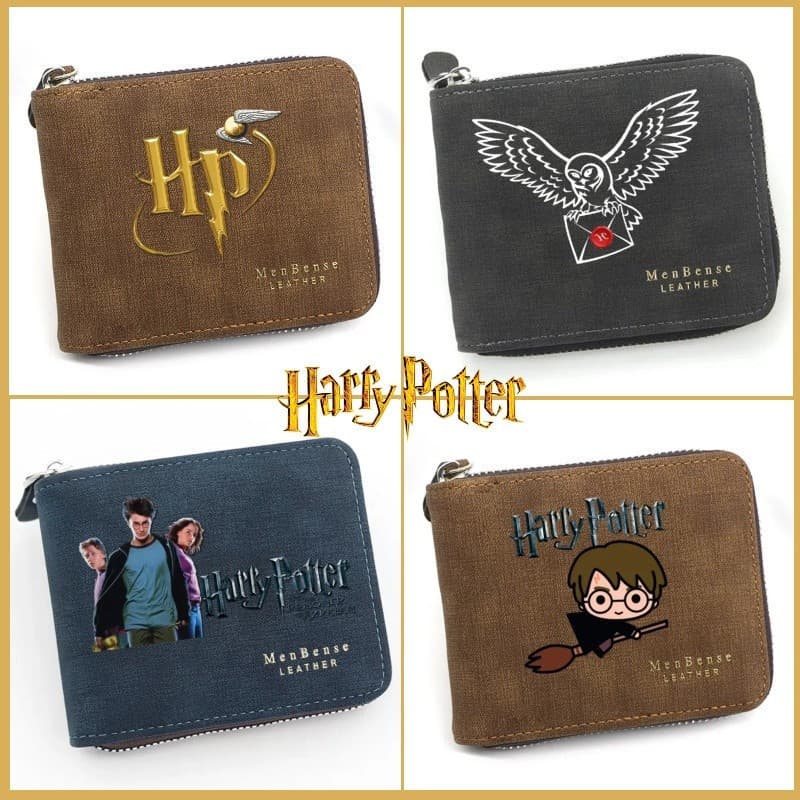 Nova Carteira com Zíper Fosco de PU do Harry Potter, Multifuncional, Grande Capacidade de Armazenamento X7IC SZZB