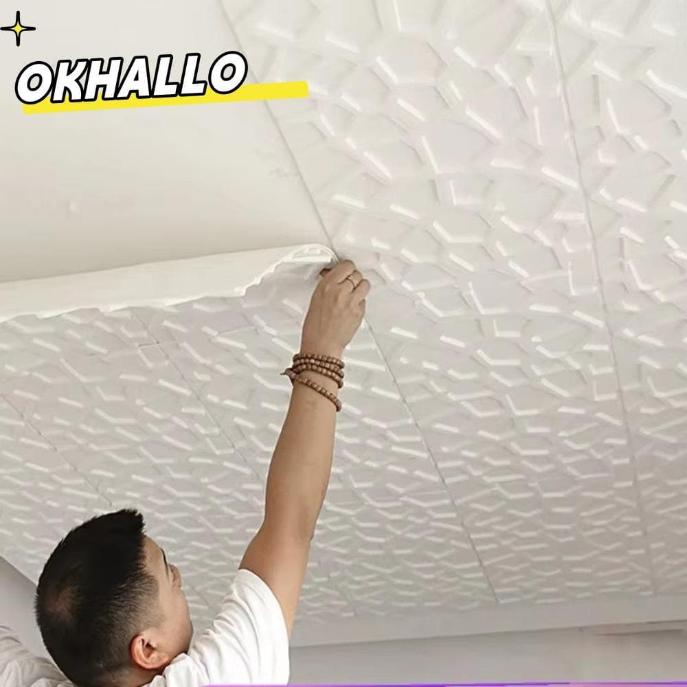 Adesivos De Parede OKHALLO , Teto De Espuma Anticolisão De 35 * 35 Cm , Papel De Fundo À Prova D'água Descascado E Colad