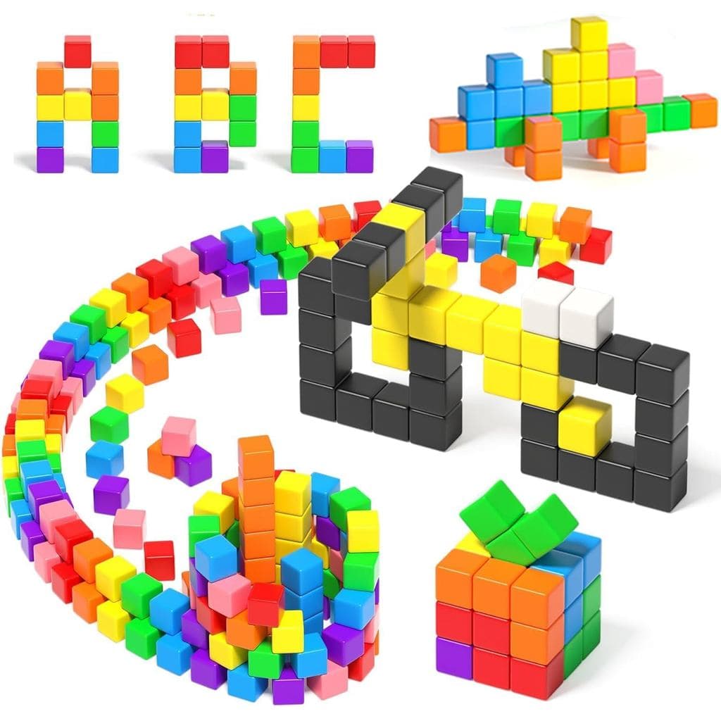 54 blocos de construção magnéticos, blocos magnéticos adequados para crianças com mais de 3 anos, brinquedos Montessori,