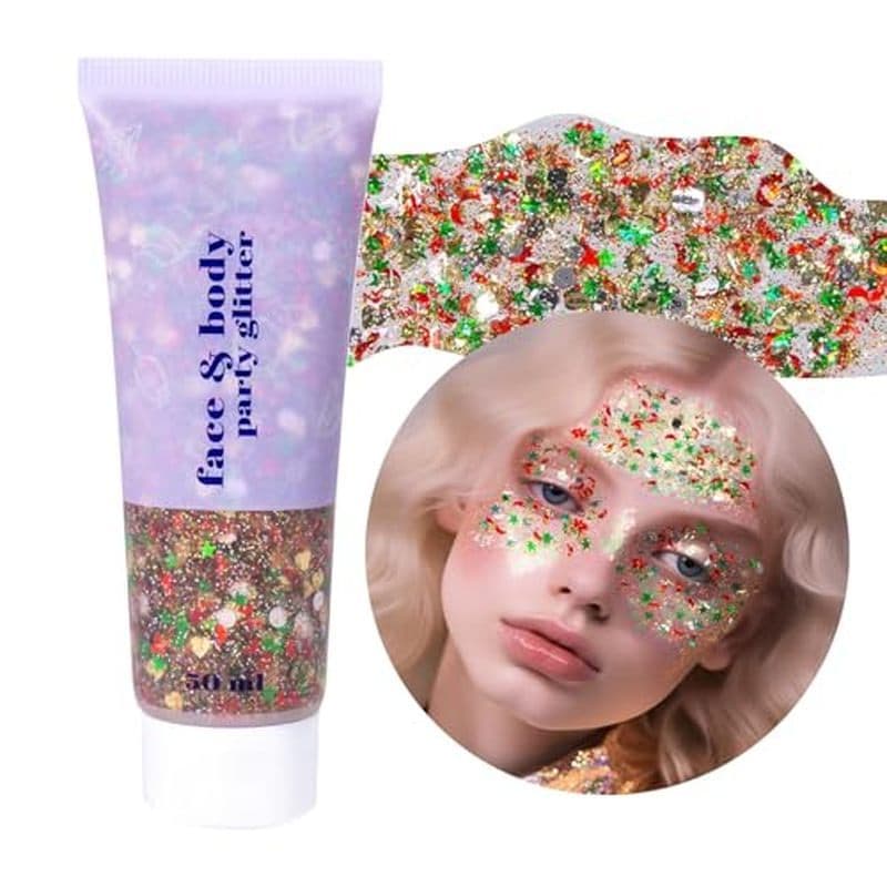 DAGEDA Body Glitter Gel , Face Glitters Corporal Lantejoulas Sombra Líquida Shimmer , Brilho Robusto Para Unhas De Cabel