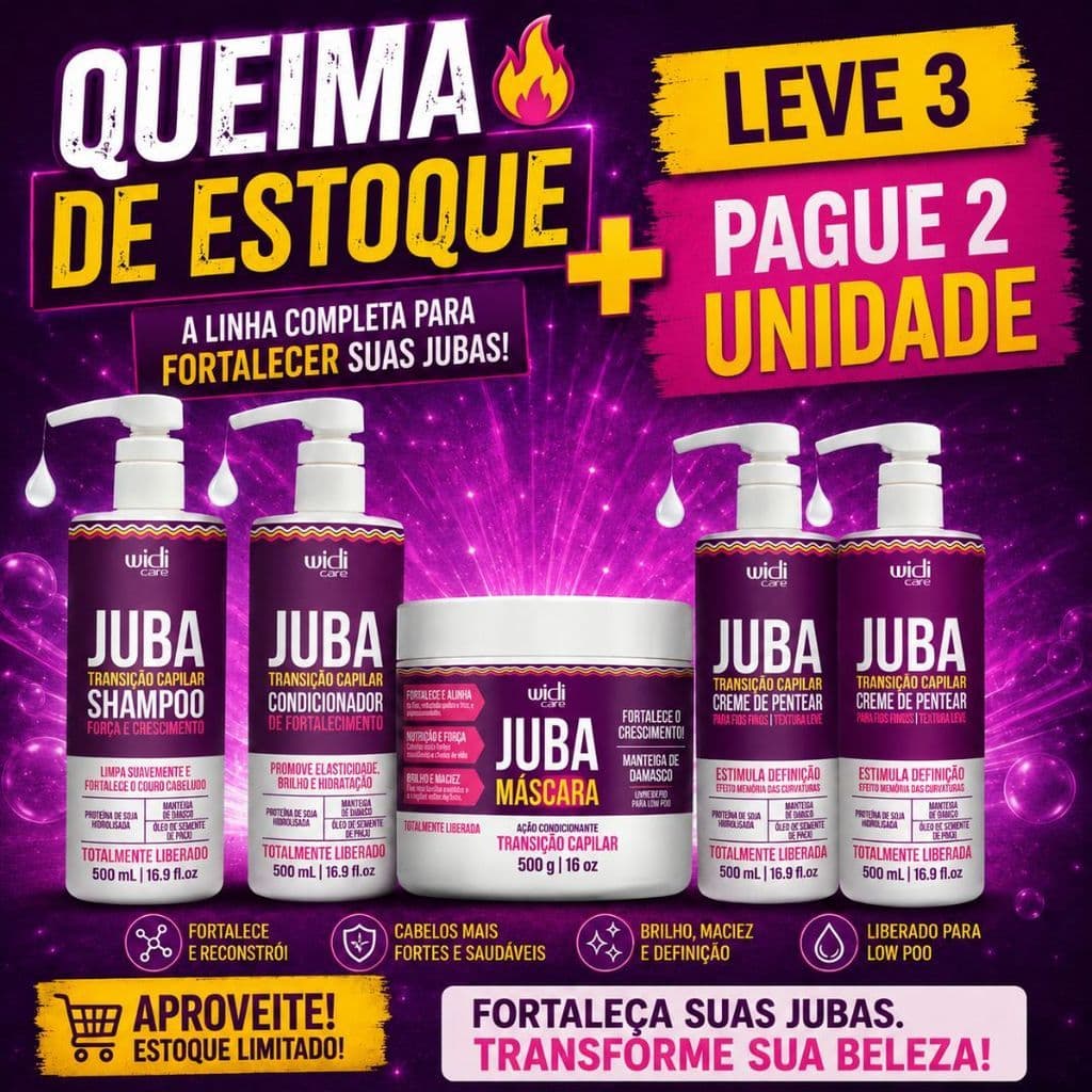 🔥 QUEIMA Widi Care 🚨 Compre 2 Leve 3! Kit Transição Capilar + Creme de Pentear Leve ou Denso 💥