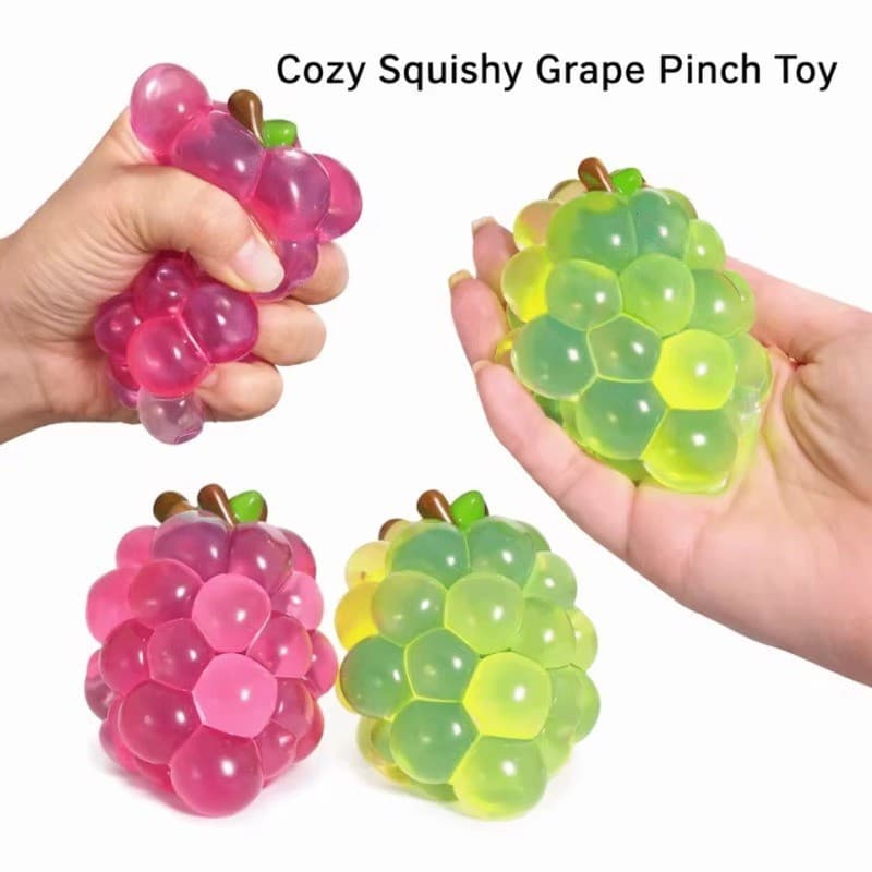 Squishy Fruit Grapes Slow Rising Fidget Toy Moist Squeeze Para Adultos Crianças Autismo