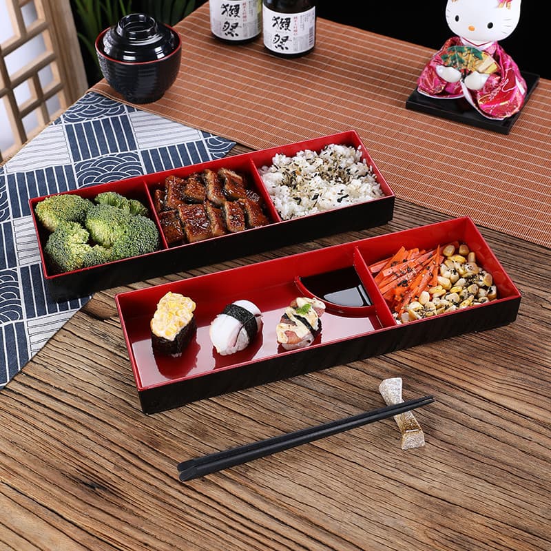 Estilo japonês Bento caixa engrossado compartimento lancheira japonês coreano cozinha restaurante comercial lancheira en