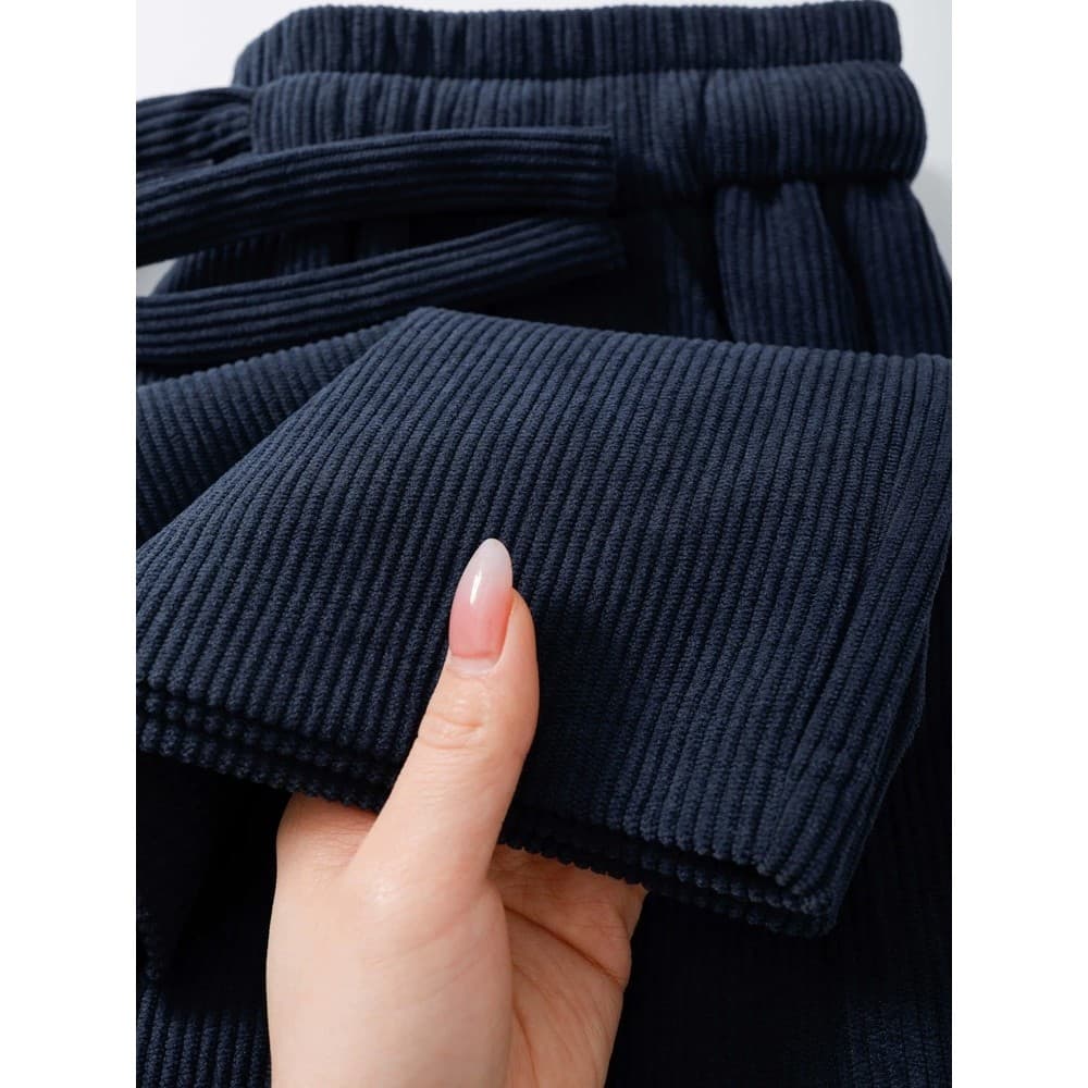 Americano azul marinho calças de veludo masculino em linha reta Casual Sweatpants solto Drape esportes All-Match calças