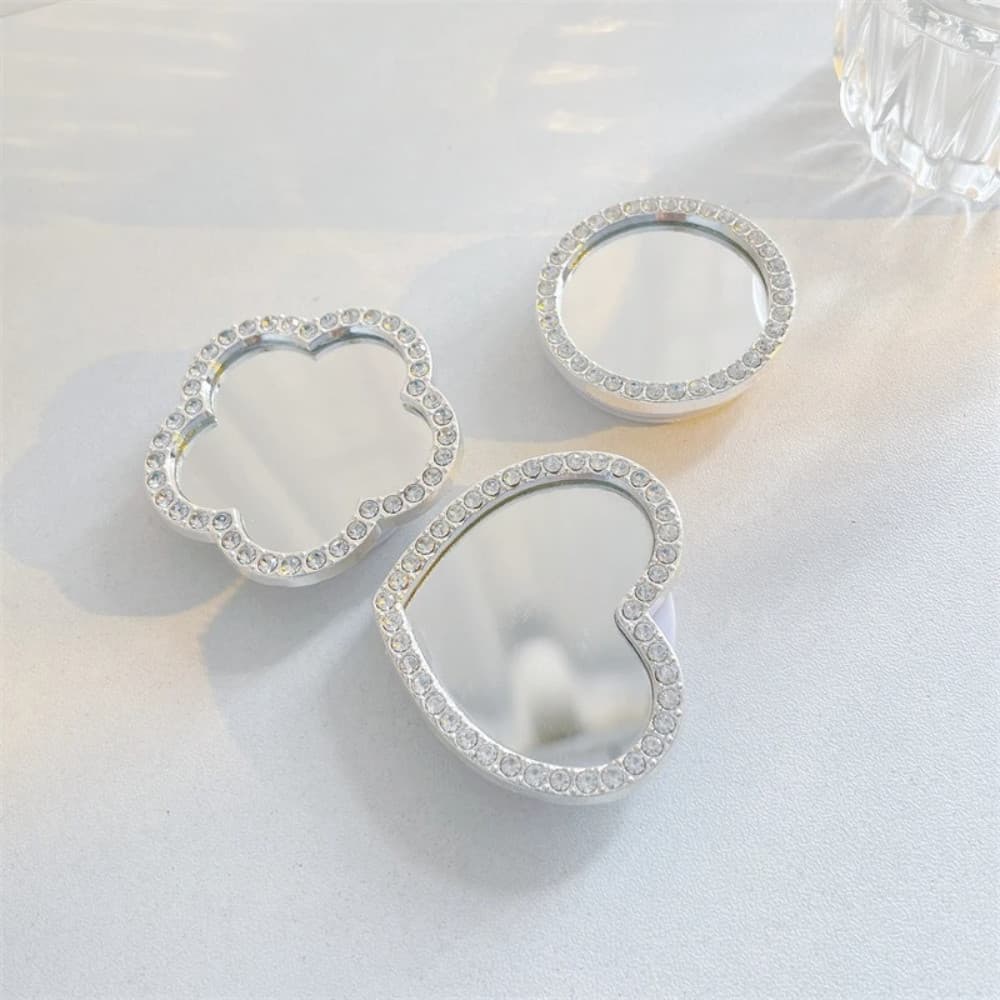 Coreano Bonito Coração Flor Espelho Griptok Suporte Para Telefone 17 15 14 Samsung Universal Acessórios Do Aperto Tok