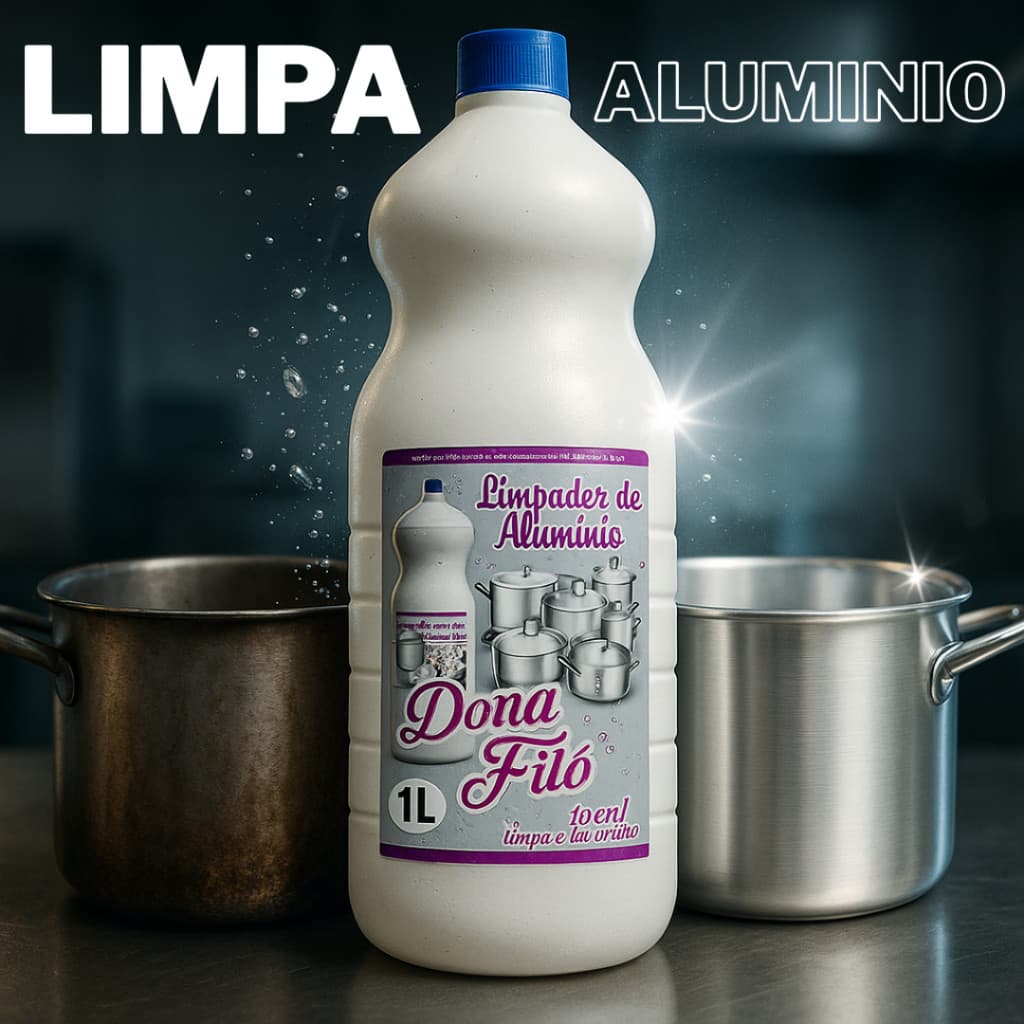 Limpador de Alumínio 1LT limpa Panelas e da Brilho Premium Envio Imediato
