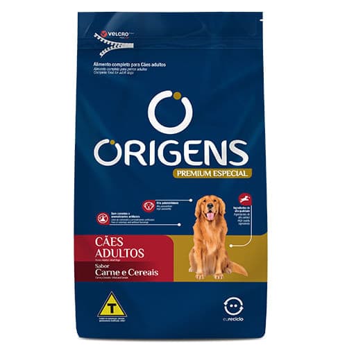 Ração Origens Cães Adultos Carne e Cereais 1kg