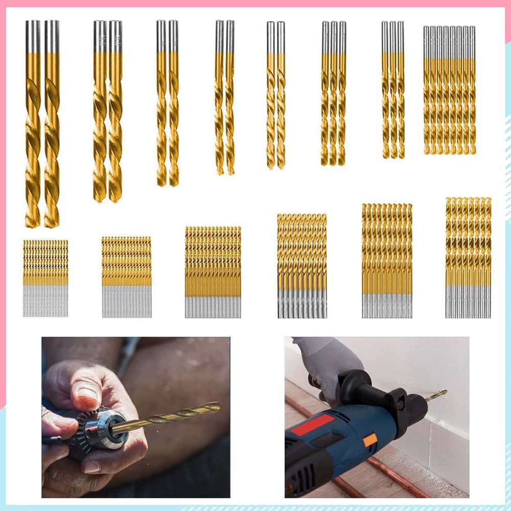 Conjunto de brocas de aço rápido para metal e madeira 99 kit, jogo de brocas revestidas de titânio
