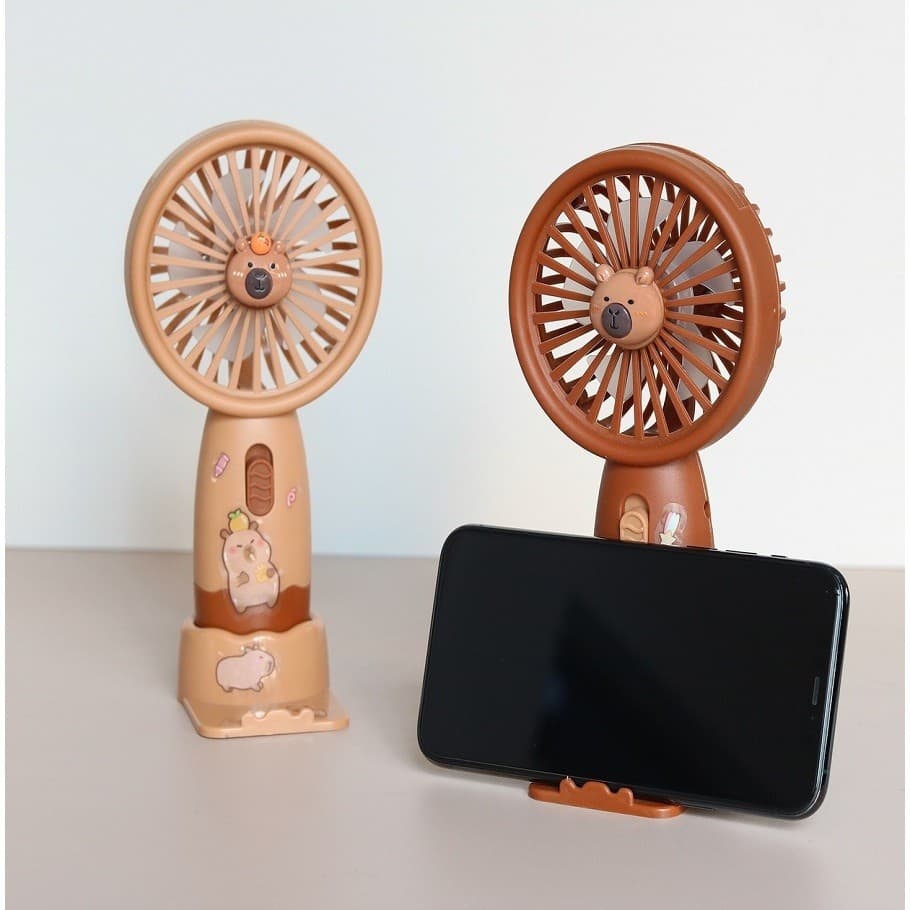 Mini Ventilador de Mão Capivara UBS Portátil Leve Suporte
