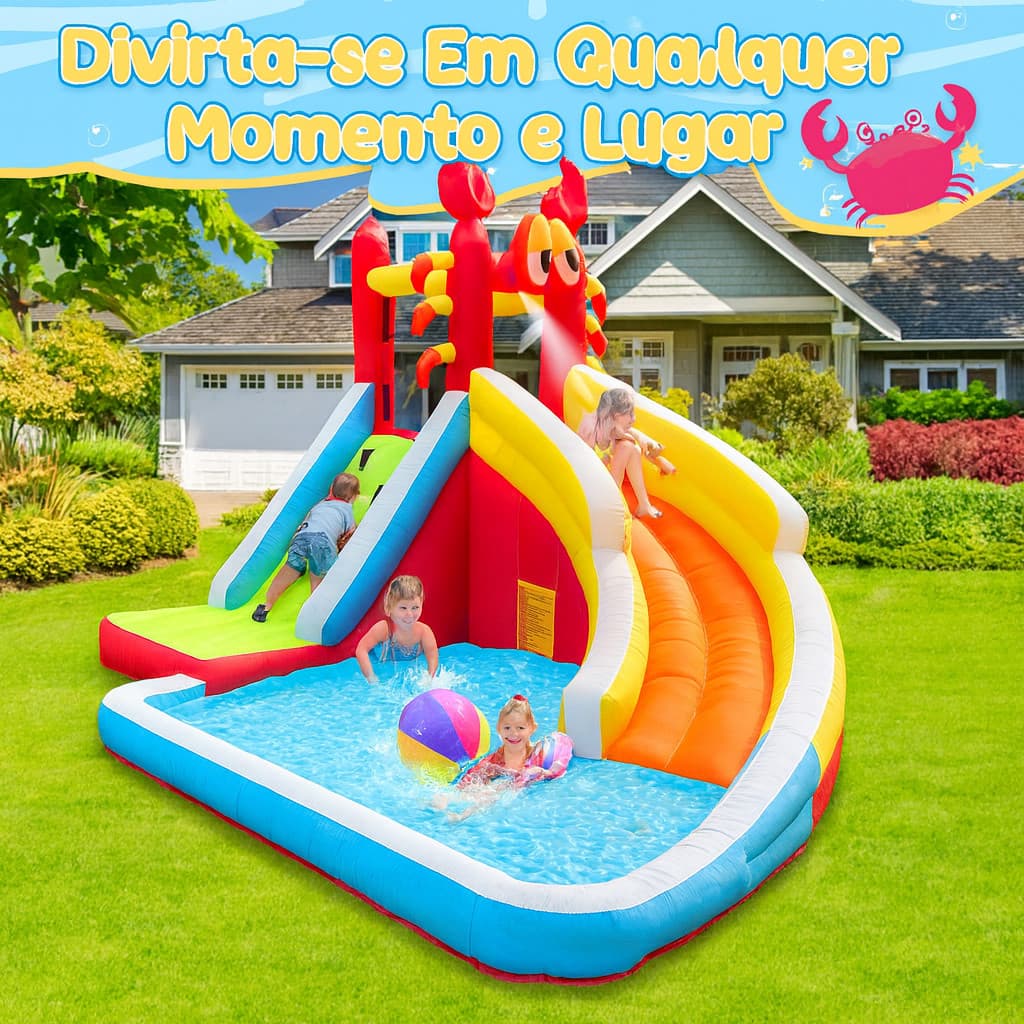 Parque Aquático Castelo Inflável 4em1 Hipopótamo Grandão Caranguejo