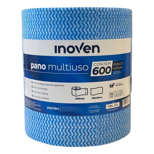Pano Multiuso Limpeza Lavável Reutilizável 28x40cm 600un 240 Cor Azul