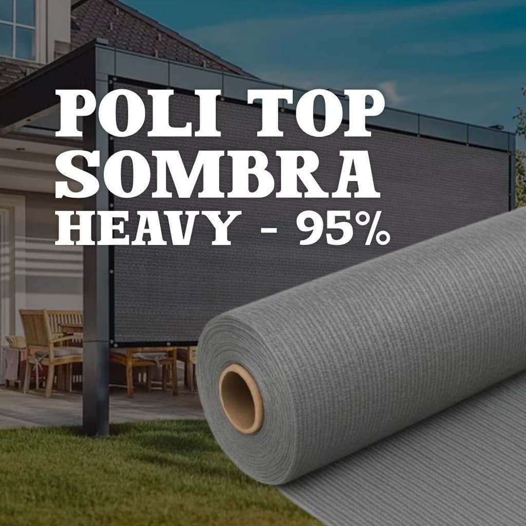 Tela de Sombreamento Sombrite 95% Politop Cinza 6 Metros de Largura - Venda por Metro Linear
