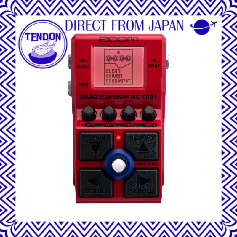 【DIRETO DO JAPÃO】ZOOM MS-60B+ Multi-stomp Pedal Vermelho para baixo com 97 modelos de efeito e amplificador, 8 preamps