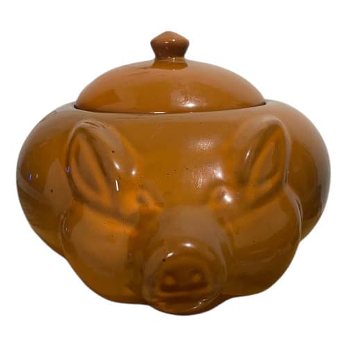 Cumbuca Porco Grande 4 Litros Cor Terracota Cerâmica Para Feijoadas Caldos