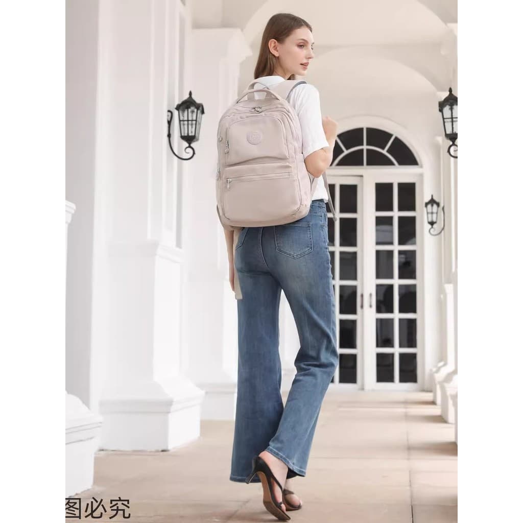 Mochila feminina lazer viagem leve Multi-camada bolso capa trole caso mochila grande capacidade de viagem à prova dwater