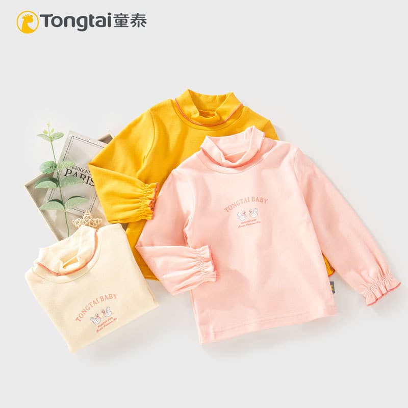 Tongtai novo estilo primavera outono estilo bebê menina gola alta punhos de renda bonito senhora camisa do bebê camisa d