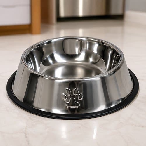 Comedouro Inox Antiderrapante Grande 30cm Resistente Design Moderno Para Cachorro Gato