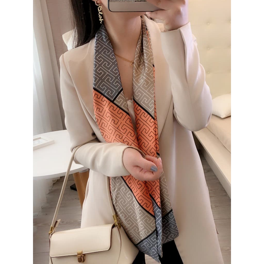 Moda All-Match pequeno lenço longo senhoras ternos profissional usar lenço de trabalho fino lenço decorativo