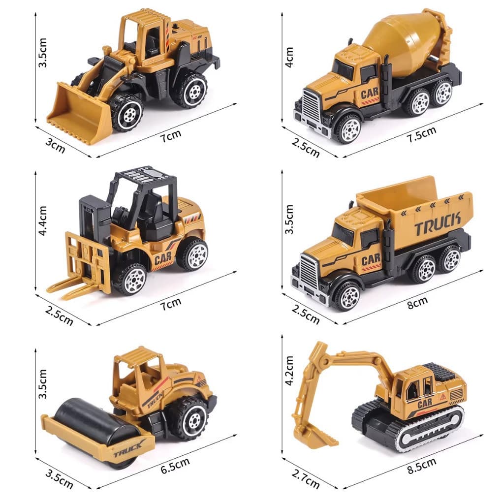 Mini Frota Construção - Veículos Articulados - Cabine de Metal - Rico em Detalhes