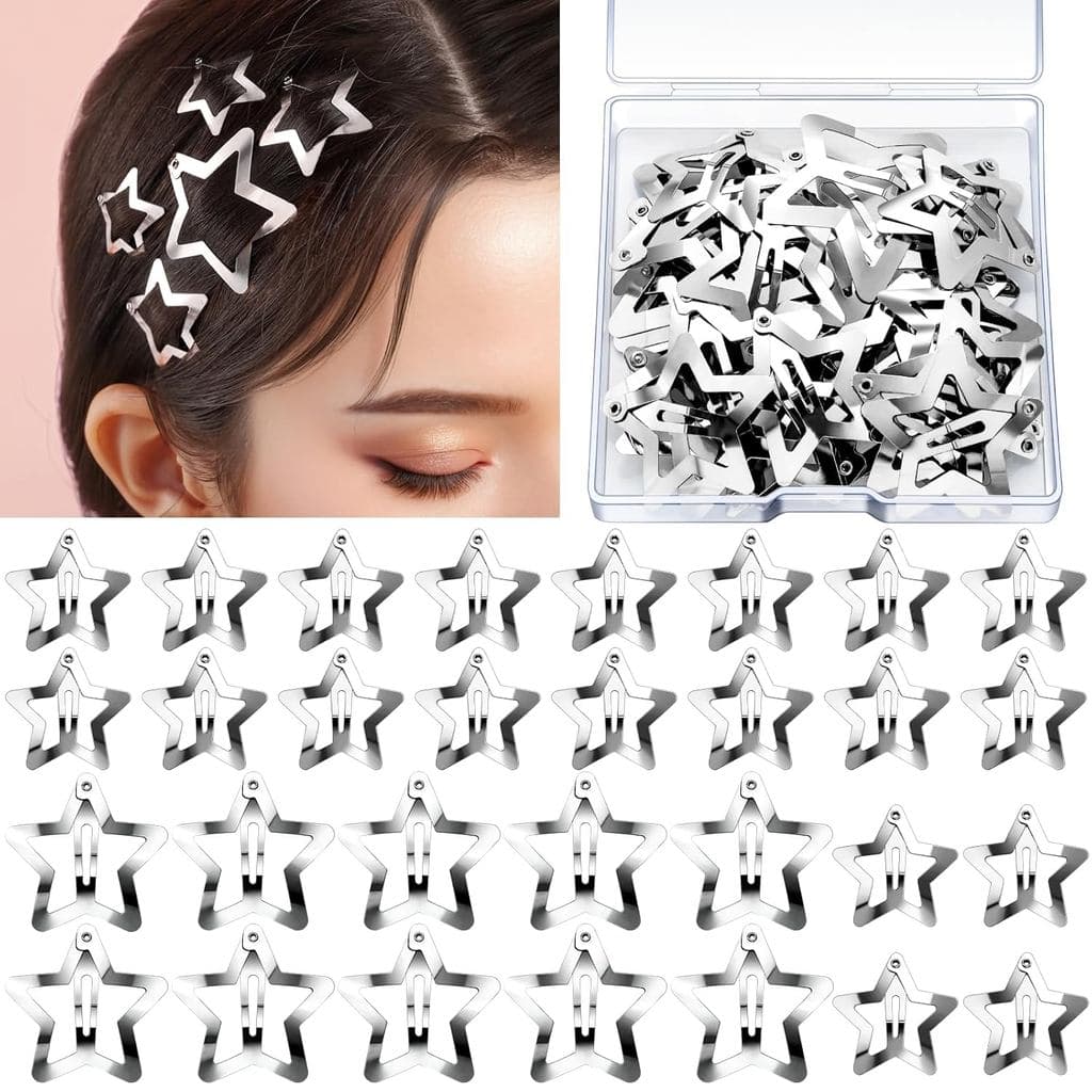 Conjunto de Presilhas e Grampos de Cabelo YGDZStar - 20 peças de 1,22" Acessórios de Cabelo Y2K, 10 peças de 1,61" Presi