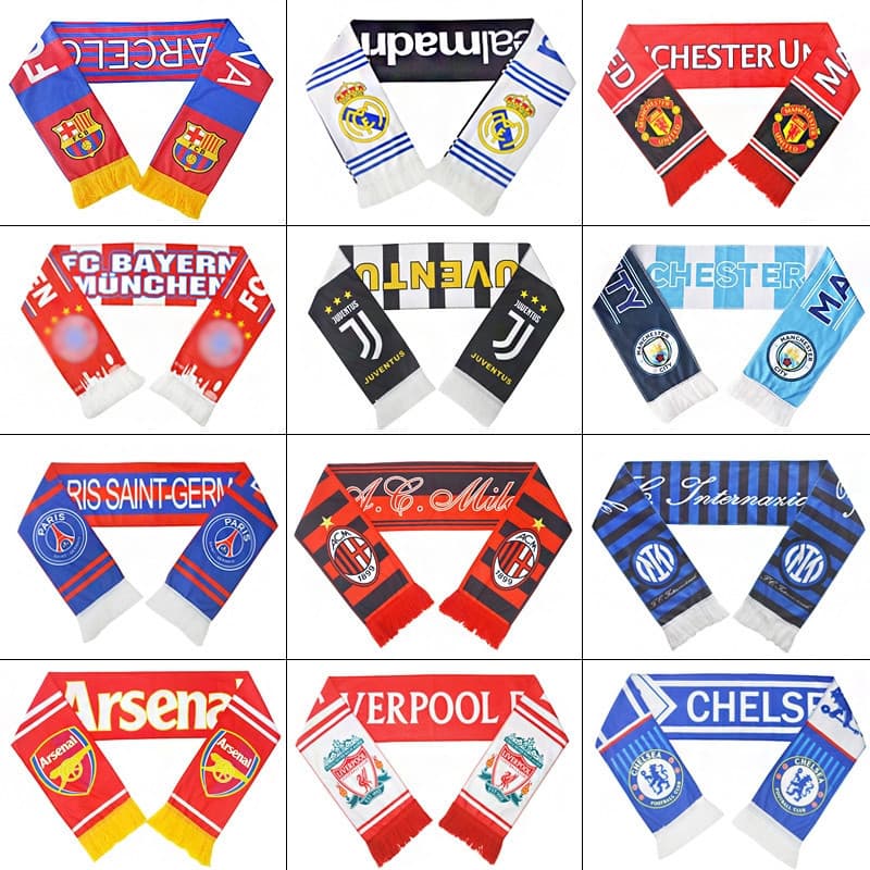 2026 Novo Cachecol de Torcedor de Futebol da Copa do Mundo Liverpool Arsenal Manchester City Barcelona Fan Leader P
