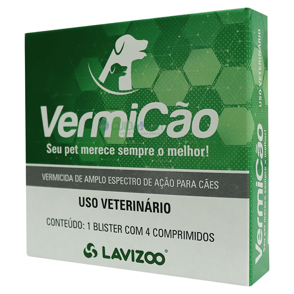 Vermicao Lavizoo Vermifugo Dose Única Cachorro 4cp