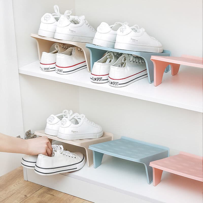 Armário de sapatos criativo em camadas caixa de sapatos Rack de armazenamento que economiza espaço superior inferior dup