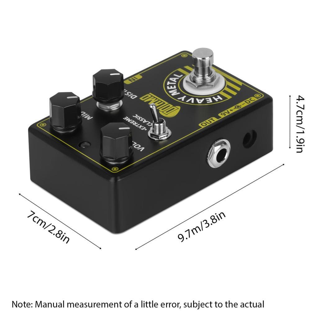 photop-BR Btuty Pedal de efeitos de guitarra de metal pesado Volume de distorção de alto ganho / Mid DC 9V Interface de