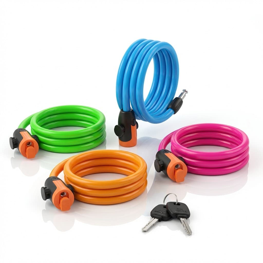 Cadeado Espiral Para Bicicleta Com Chave Wassay