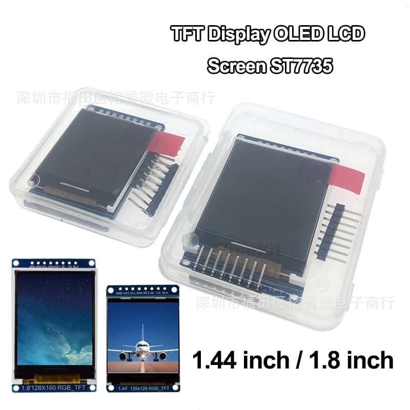 Tela de exibição TFT LCD de 1,44 polegadas/1,8 polegadas, interface IPS, chip ST7735, OLED de alta definição